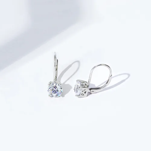 Miniatura 4 de Tienda Essentials Pendientes de plata de ley chapados en platino con circonita con elementos infinitos (anteriormente colección Tienda)