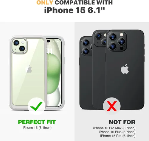Miniatura 495 de Diaclara Funda diseñada para iPhone 16, mejorada [protección completa de la cámara], carcasa resistente de cuerpo completo con protector de pantalla