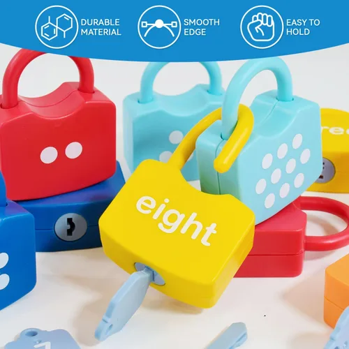Miniatura 5 de Juguetes Montessori para niños de 3 años, actividades preescolares, juguetes para niños pequeños, juguetes de conteo de llaves y cerraduras
