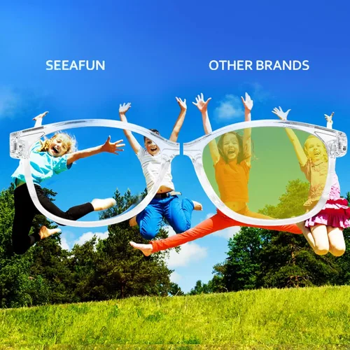 Miniatura 7 de Gafas de luz azul para niños y niñas con bonita funda de automóvil, protección UV400, antirayos azules, edades de 3 a 12 años Transparente