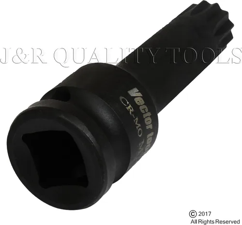 Miniatura 2 de Juego de llaves de impacto de 8 piezas de 1/2 pulgada XZN Triple Square Spline Drive, acero Cr-Mo métrico (M5 - M16)