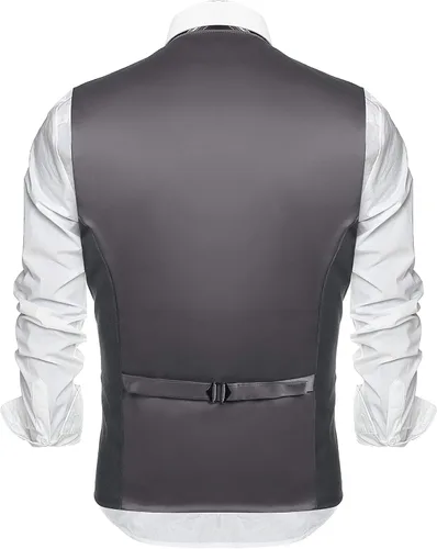 Miniatura 7 de Coofandy chaleco para traje o esmoquin con 5 botones, para hombre.