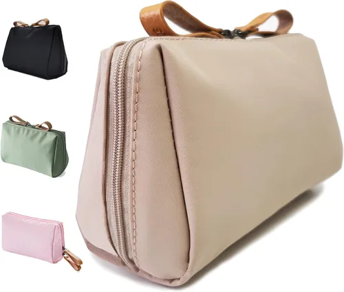 Miniatura 10 de Pequeña bolsa de maquillaje para bolso, bolsa de maquillaje, pequeña bolsa de cosméticos, mini bolso portátil para mujeres y niñas, Negro