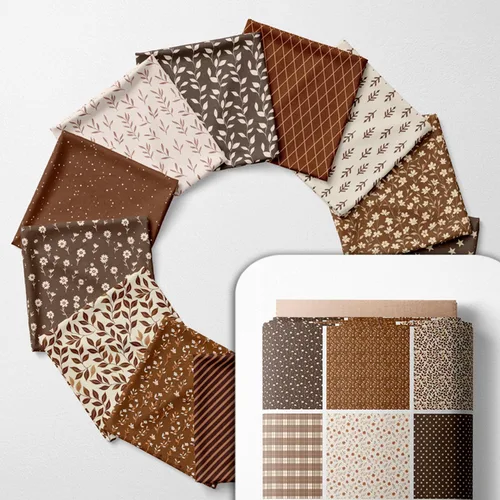 Miniatura 64 de Paquete de tela de algodón de color sólido, 50 cuadrados precortados (8 x 8 x 8 pulgadas), 100% algodón, 120 GSM, fabricado en Türkiye