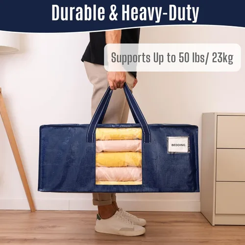 Miniatura 4 de VENO Paquete de 8 bolsas de mudanza resistentes, bolsas de embalaje con ventana transparente, alternativa a las cajas de mudanza, contenedores