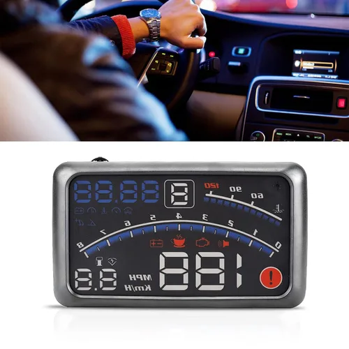 Miniatura 5 de OBD2 - Velocímetro digital universal de 5.5 pulgadas, proyector de parabrisas, alarma de sobrevelocidad, kmh/mph