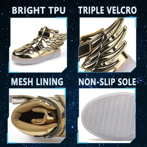 Miniatura 5 de MAQLPC Zapatos deportivos de baile con luz LED para niños y niñas, con carga USB, para Halloween, fiesta de Navidad