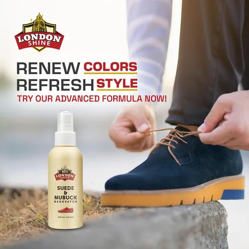 Miniatura 5 de London Shine Spray renovador de gamuza y nobuck Impermeable y repelente de manchas Restaura el color y la textura Para zapatos, botas, bolsas