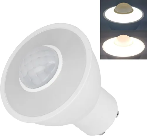 Miniatura 6 de Greensen Bombilla LED GU10 con detector de movimiento infrarrojo, bombilla blanca cálida de 5 W 500LM para pasillo de techo, iluminación