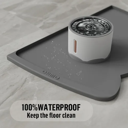 Miniatura 20 de OHMO - Tapete de silicona para alimentos para gatos, tapete de alimentación de mascotas para el piso, antideslizante e impermeable, bandeja de agua