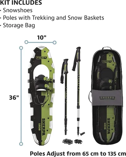 Miniatura 7 de Raquetas de nieve Yukon Charlie's Sherpa, raquetas de nieve para hombres y mujeres, kits de raquetas de nieve para todos los niveles de habilidad