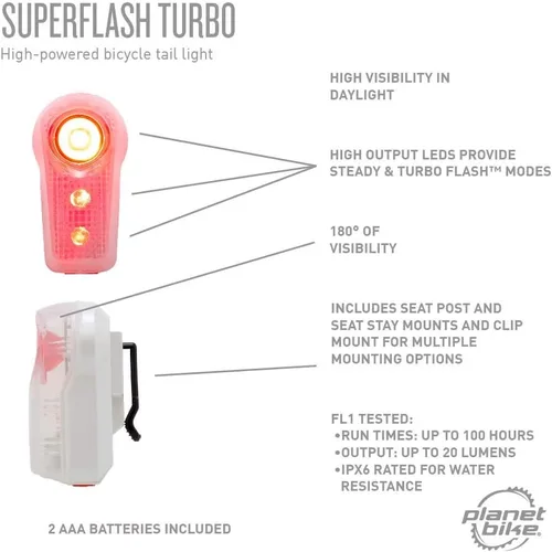 Miniatura 8 de Planet Bike Luz trasera Superflash Turbo Bike