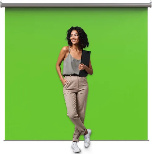 Miniatura 13 de Estilo más amplio: pantalla verde KHOMO Gear de 84 x 84 pulgadas, proyector desplegable extragrande, telón de fondo de pantalla verde, pantalla