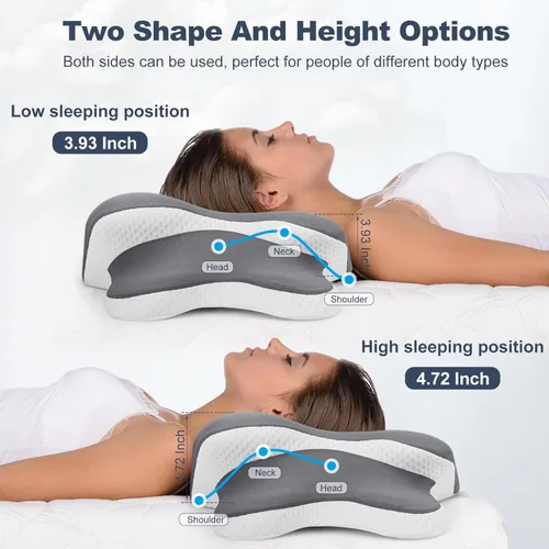 Miniatura 5 de Almohada para la apnea del sueño, almohada Ergo para la apnea del sueño, almohada cervical cervical para aliviar el dolor de cuello, dormir y alivio
