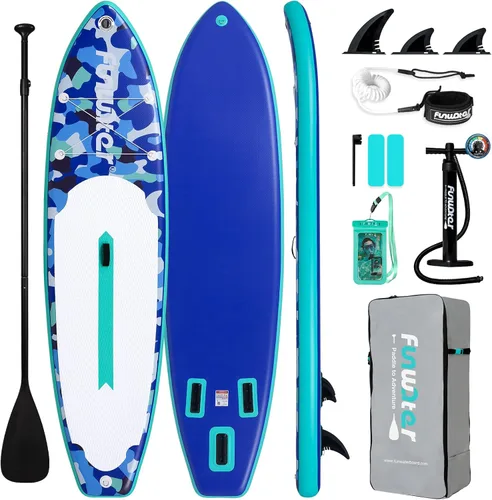 Miniatura 23 de FunWater Inflatable Stand Up Paddle Board with Premium SUP Paddleboard Accessories, Anti-Slip EVA Deck, 11'6''/11'/10'6'' Paddle Boards for Adults &