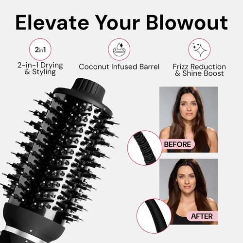 Miniatura 4 de L'ANGE HAIR VolumeBoost 60mm 2-en-1 Cepillo Secador Voluminizador Cerámico Secado Rápido y Estilo para Peinados Voluminosos Sin Frizz Barril
