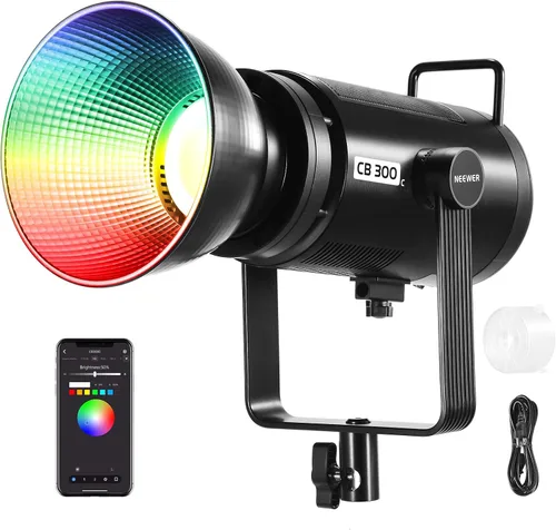 Miniatura 10 de NEEWER CB60 RGB 70W Luz de Video LED con Control de Aplicación, Montura Bowens Salida Continua de Color Completo 18000Lux/1m CCT 2700K-6500K CRI97+