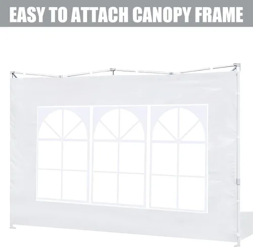 Miniatura 3 de Scocanopy Pared lateral con ventana para estructura de toldo de 10 x 10 pies, 2 paquetes solo de pared solar, beige Turquesa