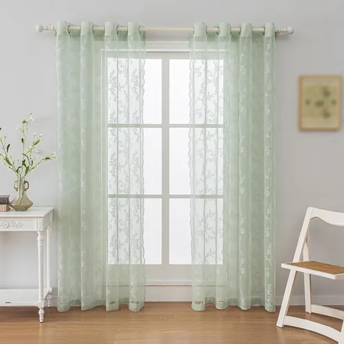 Miniatura 8 de Anytime Paneles de Cortinas Transparentes Arcoíris para Sala de Estar Elegantes Juegos de Tratamiento de Ventanas Translúcidas Filtrantes de Luz