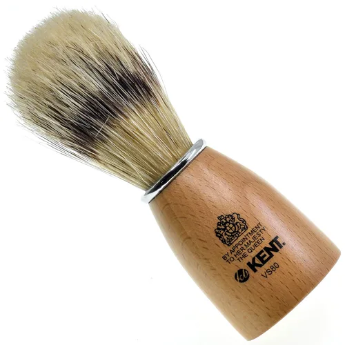 Kent VS80 - Cepillo de afeitar de cerdas de tejón natural para hombres para maquinilla de afeitar de seguridad, afeitadoras para hombres. Cepillo de