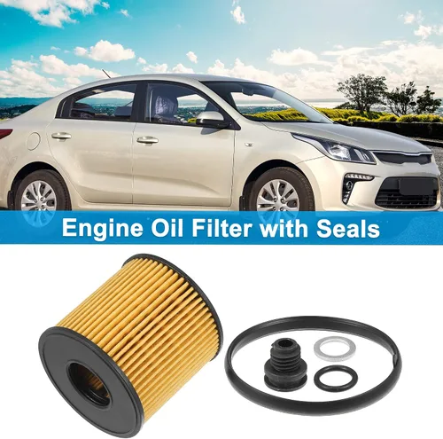 Miniatura 2 de X AUTOHAUX 4 piezas de repuesto de filtro de aceite de motor 26350-2J000 Filtro de combustible de aceite para Hyundai Elantra Limited SE SEL 2.0L L4