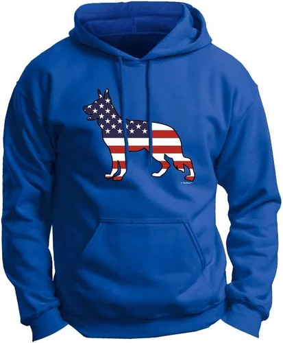 Miniatura 10 de ThisWear Sudadera con capucha de primera calidad con diseño de pastor alemán y bandera estadounidense
