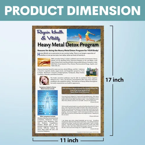 Miniatura 7 de Better Health Company Heavy Metal Detox 11 X 17 pulgadas laminado cartel promocional para promover cualquier baño de desintoxicación de pies