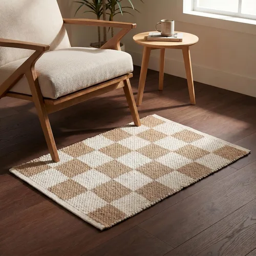 Miniatura 43 de RedEarth · Alfombra rectangular - 2'x3' de yute natural trenzada con respaldo antideslizante - Alfombra boho tejida a mano para dormitorio, cocina