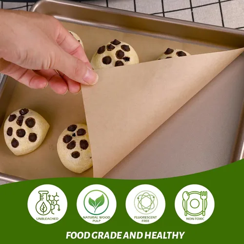 Miniatura 3 de WMKGG 100 piezas de papel pergamino sin blanquear para hornear, hojas de papel pergamino resistentes precortadas de 8 x 12 pulgadas para cocinar
