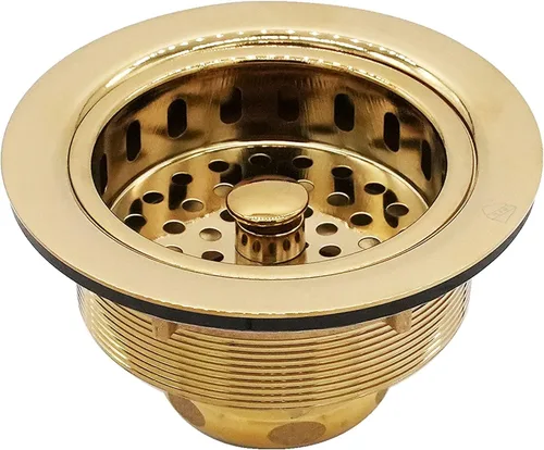 Miniatura 3 de Westbrass A2165-01 - Colador grande de cesta de cocina estilo poste de 4-1/4 pulgadas con brida de eliminación de residuos y tapón de drenaje, latón
