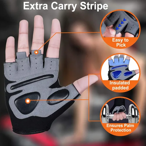 Miniatura 3 de SAWANS Guantes de entrenamiento de fitness, guantes de levantamiento de pesas para hombres y mujeres, transpirables, soporte de muñeca para Muñeca