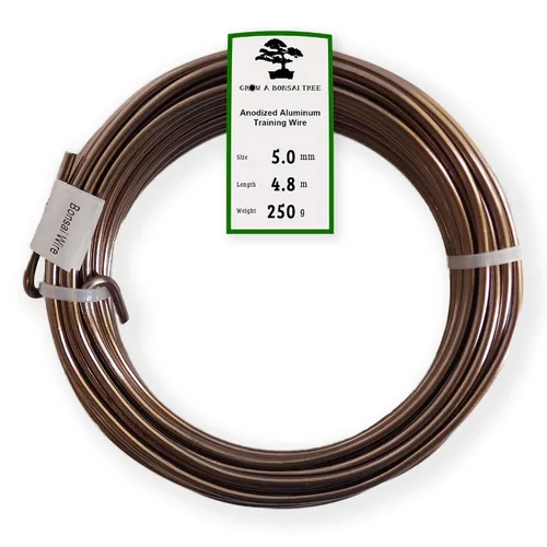 Miniatura 15 de Alambre de aluminio anodizado de 1.0mm para entrenamiento de bonsái de 250g, rollo grande (114 metros) - Elija su tamaño y color (1.0mm, Negro)