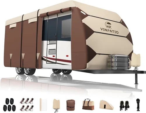 Miniatura 14 de VINPATIO - Cubierta resistente para remolque, cámper, Toy Hauler, caravana de 22 a 24 pies. de 7 capas, con correas resistentes al viento, cubiertas