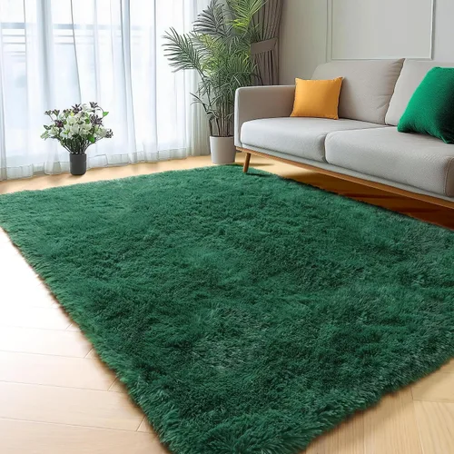 Miniatura 18 de ONASAR - Alfombra de pasillo negra de 2 x 6 pies, esponjosa, lavable, ultrasuave, afelpada, peluda, tapete para bebés, dormitorio de niños, armario