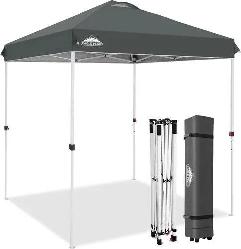 Miniatura 337 de EAGLE PEAK Tienda de campaña desplegable con bolsa de transporte con ruedas, 8 estacas, 4 cuerdas, 4 bolsas de peso, toldo de tienda de campaña