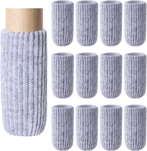 Miniatura 17 de 8 PCs Calcetines para Patas de Muebles - Calcetines Negros de Alta Elasticidad para Muebles, Protectores de Piso de Patas de Silla Tejidos, Juego