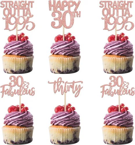 Miniatura 24 de Paquete de 24 adornos para cupcakes Straight Outta 2012 Happy 13th Birthday Thireen Awesome Since 2012, 13 fabulosas decoraciones para tartas