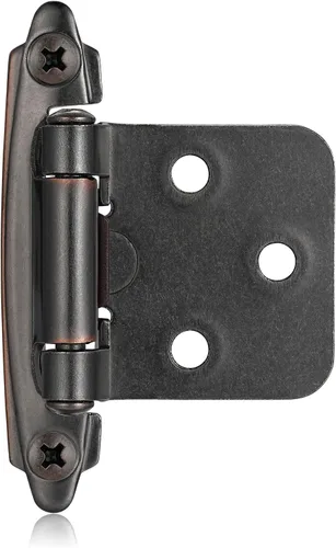 Miniatura 9 de 4 Pack (2 Pares) Bisagras de cierre automático de latón antiguo para puerta de gabinete de cocina, 1/2" de superposición (variable) Bisagras