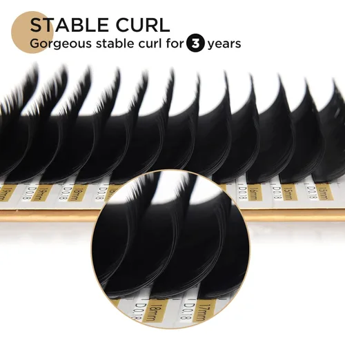 Miniatura 4 de LASHVIEW Extensiones de pestañas, extensiones de pestañas clásicas y extensiones de pestañas planas elipse, grosor de 0.15, rizo C de 0.315-0.591