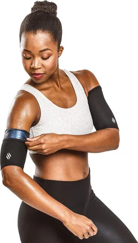 Miniatura 7 de Sweat Shaper Recortadoras de brazos para mujer, bandas de compresión para sudar con forma de sauna, banda de brazo adelgazante, paquete de 2