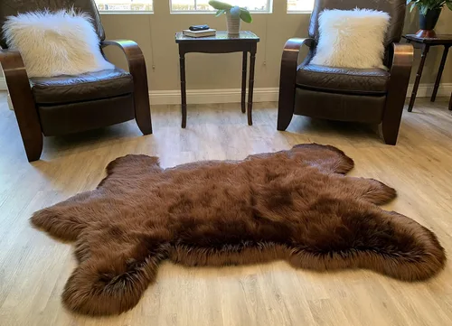 Miniatura 16 de LAMBZY - Alfombra de piel de oveja sintética súper suave hipoalergénica sedosa, estilo peluche de oso, para sala de estar, habitación de niños, sofá