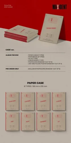 Stray Kids MAXIDENT 7º Mini álbum versión CD+unidad mini póster plegable en paquete+fotolibro+papel de letras+tarjeta fotográfica+seguimiento