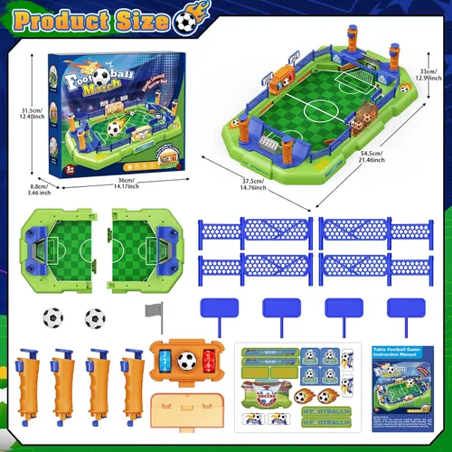 Miniatura 6 de Fortand Juego de mesa de fútbol para niños, mini juego de mesa de futbolín para niños y niñas de 3, 4, 5, 6, 7, 8-12, juegos de mesa interactivos