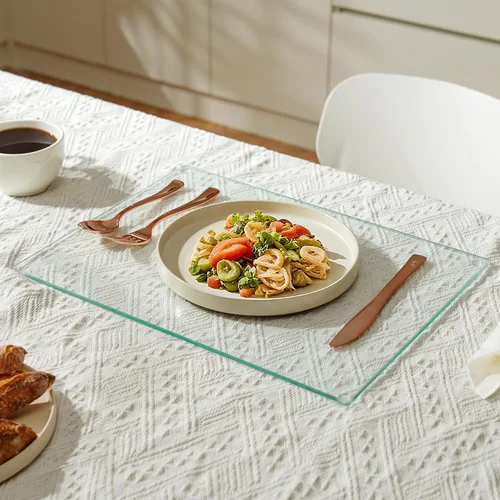 Miniatura 5 de Tabla de cortar de vidrio Kitchenville 16"x12": Protector de encimera de vidrio templado para cocina - Duradero - Resistente a los arañazos, a