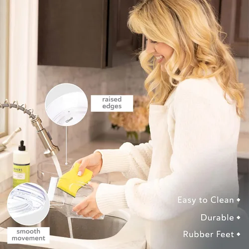 Miniatura 6 de Oizeir Lazy Susan Plataforma Giratoria - Acrílico transparente, secciones extraíbles, gira 360 grados. Organiza fácilmente tu refrigerador, gabinete