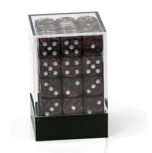 Miniatura 2 de Chessex Juego de dados poliédricos de volcán plateado moteado de 0.472 in – Compatible con Calabozos y Dragones, Pathfinder y otros juegos de rol