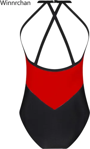 Miniatura 2 de Kids Girls' Rhinestone Contemporary Ballet Dance Leotard Mesh Splice Gymnastics Bodysuit Stage Performance