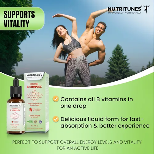 Miniatura 5 de Complejo Líquido de Vitamina B Fresa - 2 fl oz (2.0 fl oz) Features Liquid Drops, Strawberry Flavor, Methyl B12, Folate, and Easy-to-Use Formula