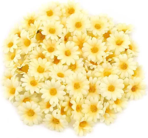 Miniatura 12 de 100 cabezas de girasol de seda de 1.969 in, 2 pulgadas, decoración de boda, corona de regalo, álbum de recortes, manualidades, fiesta, festival