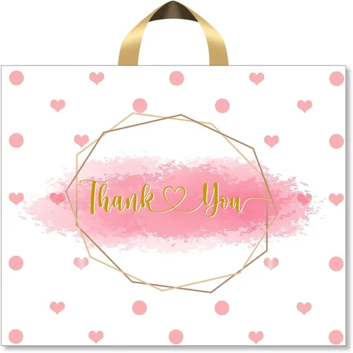 Miniatura 8 de WAKAKO Paquete de 60 bolsas de plástico con asas, 12 x 15 pulgadas, bolsas de regalo para mercancías minoristas para pequeñas empresas y boutiques